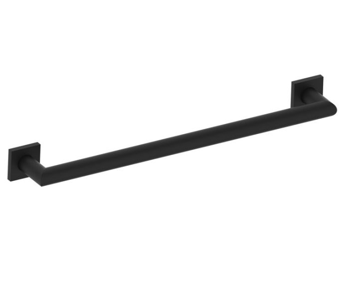 barre d'appui chanfreinée avec rosaces carrées série 9600 24 po 8289624 noir mat