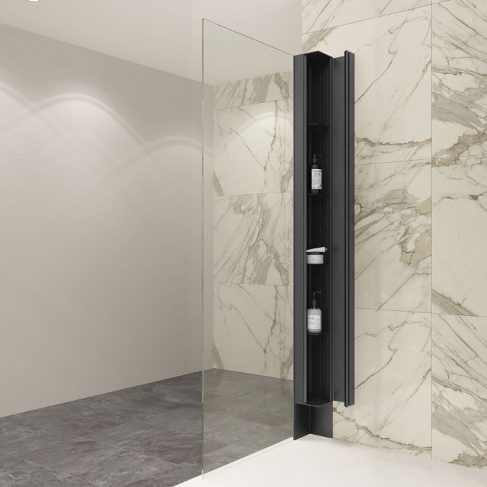 Unité de rangement en coin 78 3/4 po en noir mat