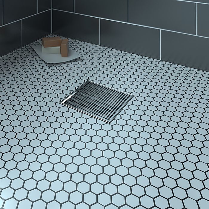 Grille carrée en inox 8 po x 8 po motif linéaire Drain carré inox