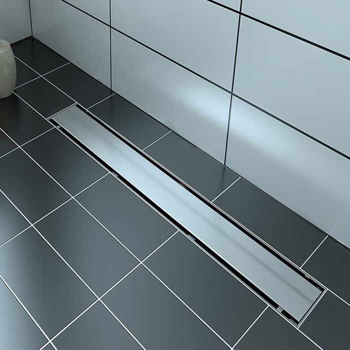 Grille linéaire en inox 24 po plaque réversible Drain linéaire inox
