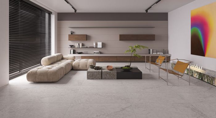 Carreau de porcelaine Amalfi Gris foncé mat 24 po x 24 po