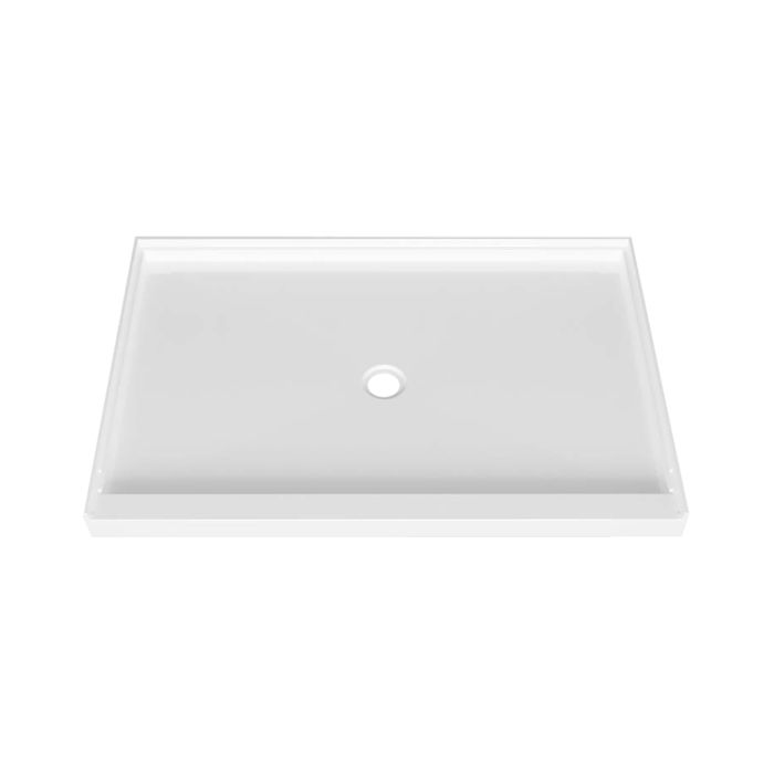 Base de douche Sans cache drain 42 x 36 po blanc lustré en alcôve en blanc lustré