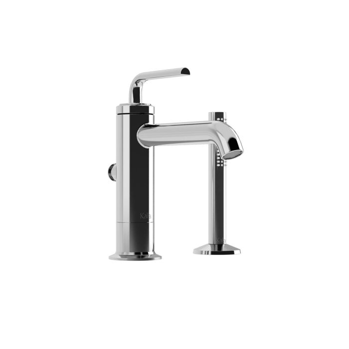 Grand robinet avec douchette pour baignoire Cité Chrome