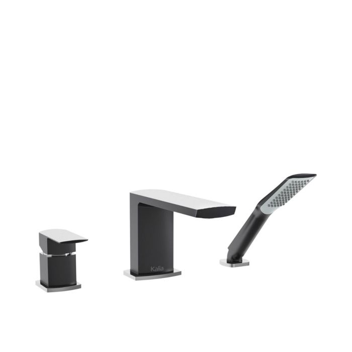 Robinet de bain avec douchette Grafik 60 po Noir et chrome