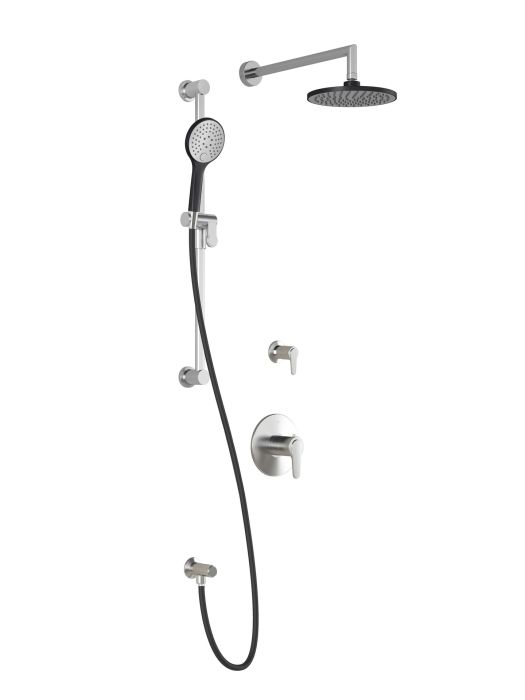 T2 Ensemble de douche (sans valve) Kontour 60 po Noir et chrome