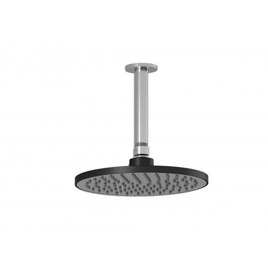 Kontour Tête de pluie ronde 7 7/8 po Noir et chrome