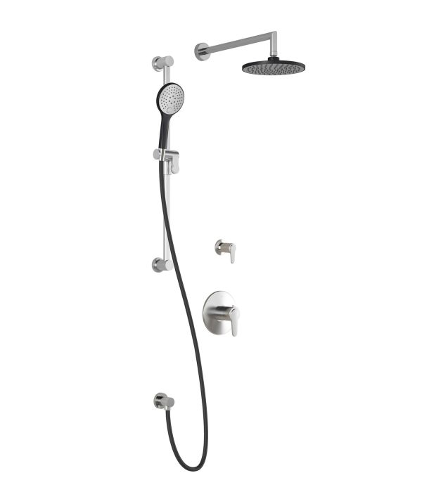 T2 Ensemble de douche Kontour 60 po Noir et chrome