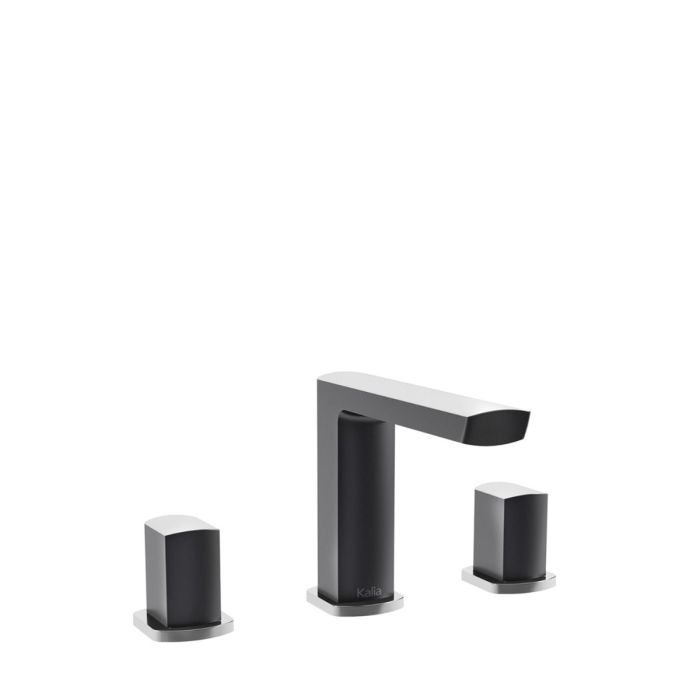 Robinet de lavabo 3 trous (sans drain) Grafik Noir et chrome