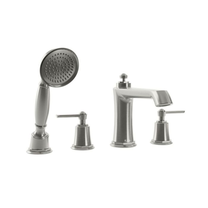 Robinet de bain avec douchette Rustik Nickel pur PVS