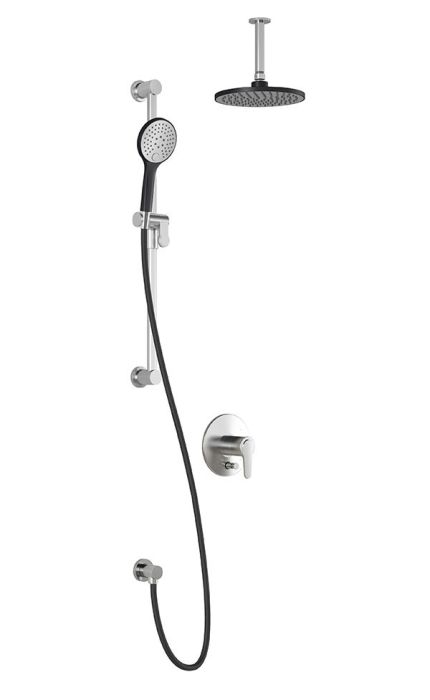 PB4 Système de douche Kontour (sans valve) 60 po Noir et chrome