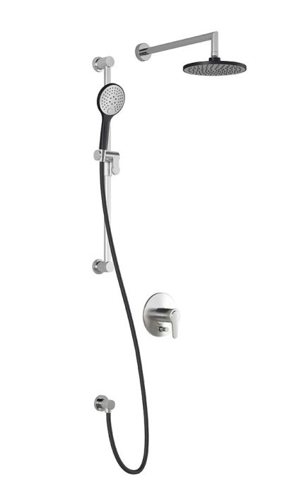 Pb4 Ensemble de douche (valves non-incluses) Kontour 60 po Noir et chrome