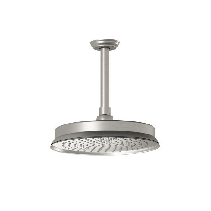 Rustik Tête de pluie ronde Accent 9 po Nickel pur PVS