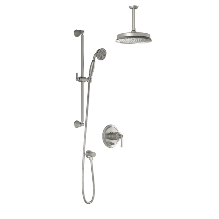 PB4 Ensemble de douche Rustik (valves non-incluses) 60 po Nickel pur PVS