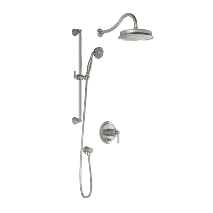 Pb4 Ensemble de douche (valves non-incluses) Rustik 60 po Nickel pur PVS