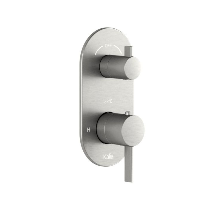 Valve RoundOne 1/2 po de type Aquatonik avec sélecteur intégré 2 voies et finition Nickel pur PVS