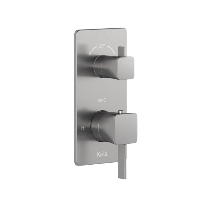 Valve SquareOne 1/2 po de douche de type T/P avec sélecteur 3 voies et garniture Nickel pur PVS
