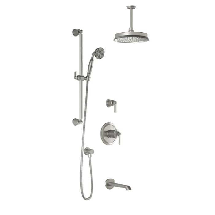 Td3 Ensemble de douche Rustik 60 po Nickel pur PVS