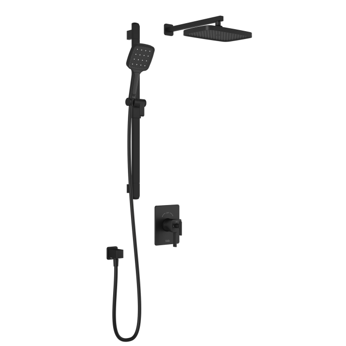 Plus - SquareOne TCD1 Ensemble de douche - Bras mural - Noir mat