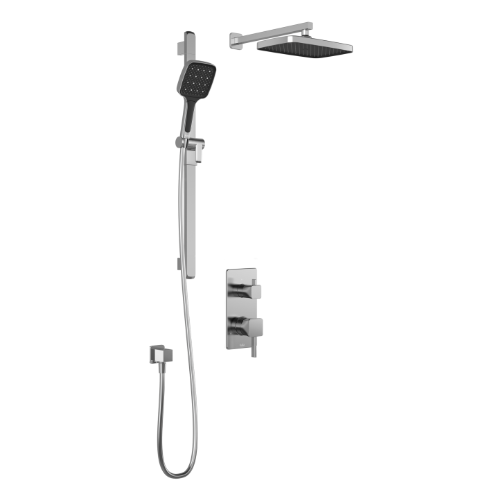 Plus - SquareOne TD2 Ensemble de douche - Bras mural - Chrome