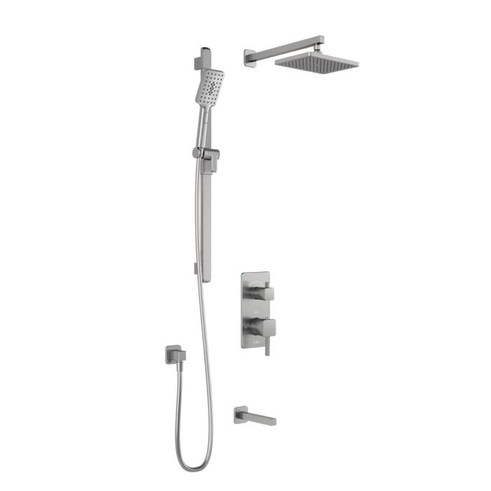 Td3 Ensemble de douche SquareOne 1/2 po Nickel pur PVS