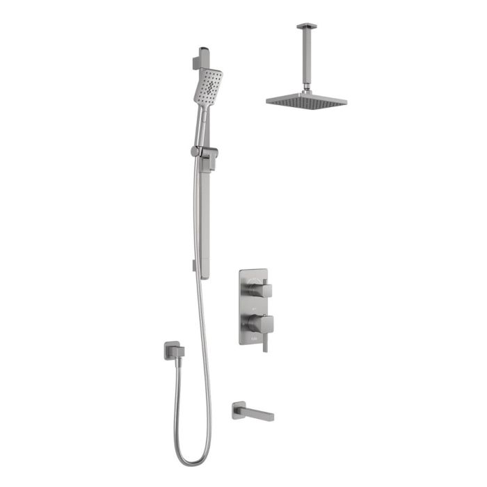 TD3 Ensemble de douche SquareOne (valves non-incluses) 60 po Nickel pur PVS
