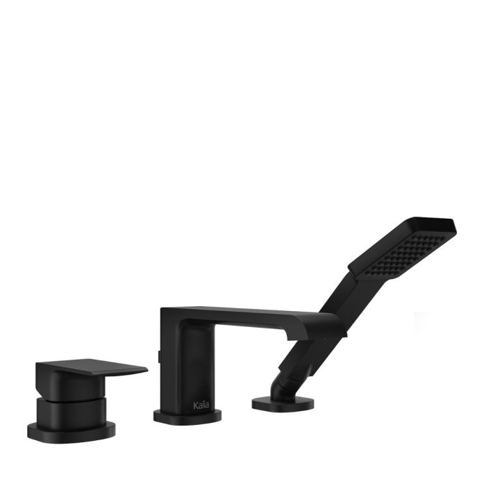 Robinet pour baignoire 3 morceaux avec douchette Sobrio 60 po Noir mat
