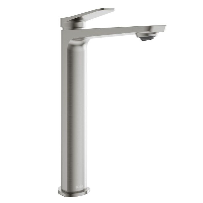 Grand robinet de lavabo monotrou sans drain Moroka Nickel pur PVS