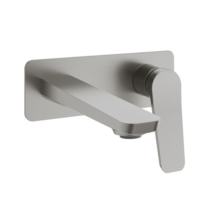 Robinet de lavabo mural sans drain Moroka Nickel pur PVS
