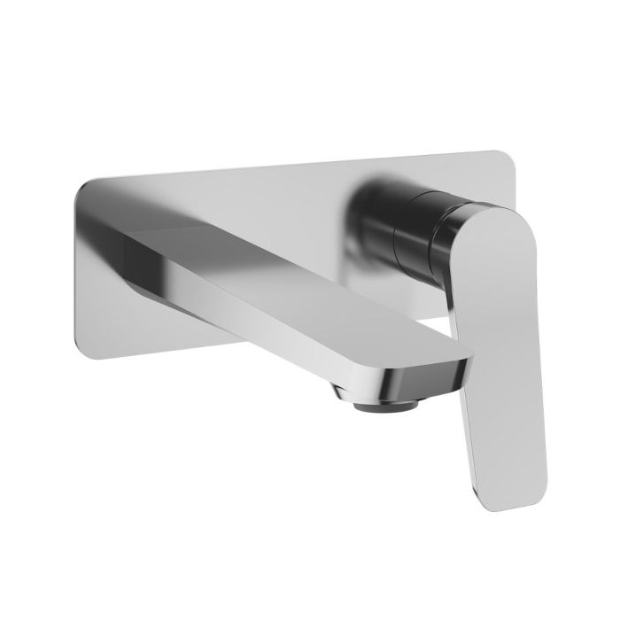 Robinet de lavabo mural avec drain Moroka Chrome