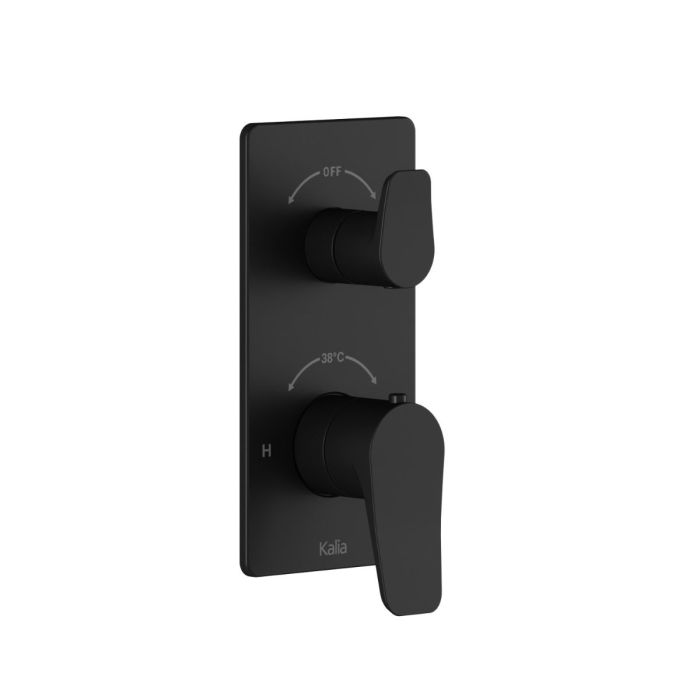 Valve Aquatonik T/P Moroka 1/2 po avec inverseur 3 voies et garniture de douche Noir mat