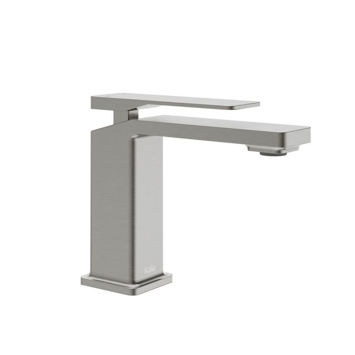 Robinet de lavabo monotrou sans drain Kareo Nickel pur PVS