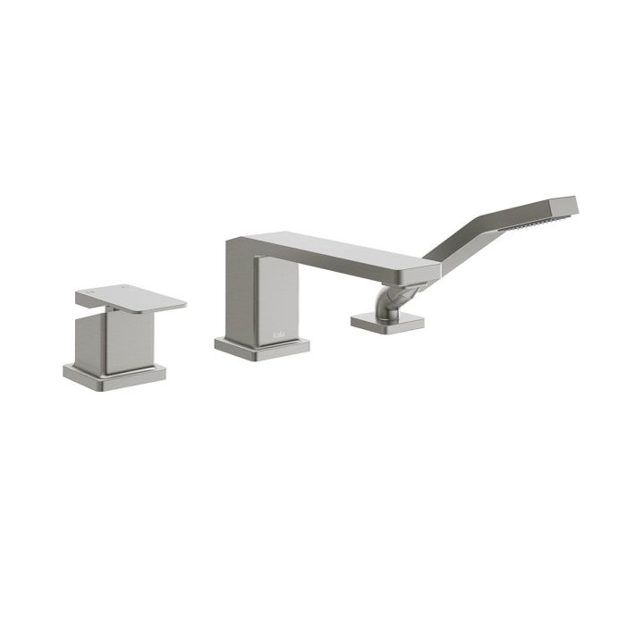 Robinet pour baignoire 3 morceaux avec douchette Kareo 60 po Nickel pur PVS