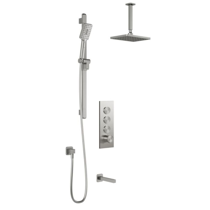 TB3 Ensemble de douche SquareOne 60 po Nickel pur PVS