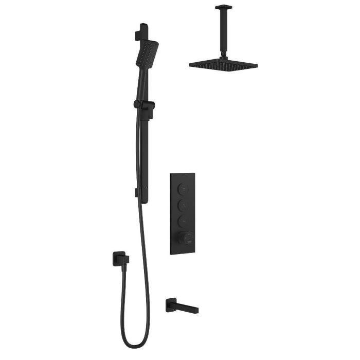 TB3 Ensemble de douche SquareOne 60 po Noir mat
