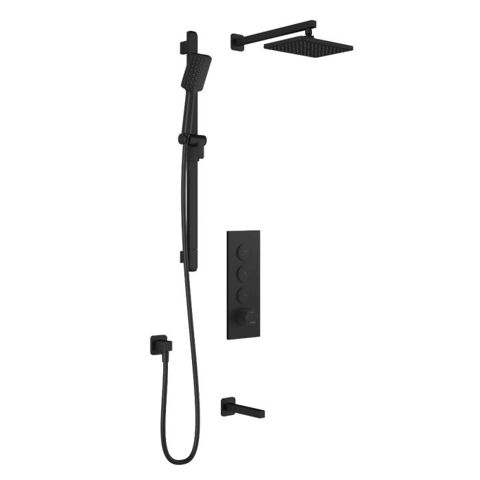 TB3 Ensemble de douche SquareOne (sans valve) 1/2 po Noir mat