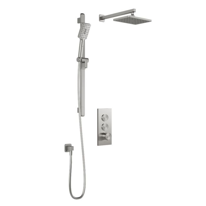 TB2 Ensemble de douche avec boutons-poussoirs Moroka (sans valve) 60 po Nickel pur PVS