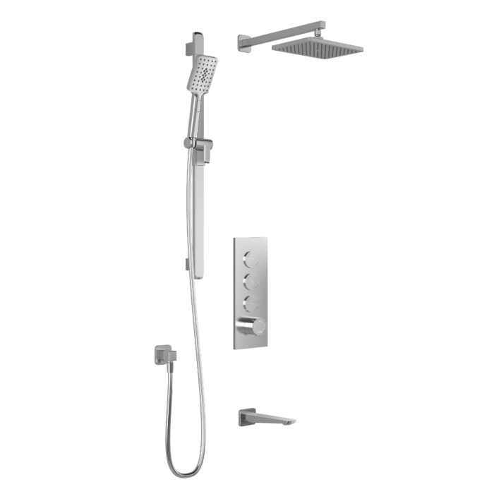 TB3 Ensemble de douche avec boutons-poussoirs Moroka (sans valve) 1/2 po Chrome