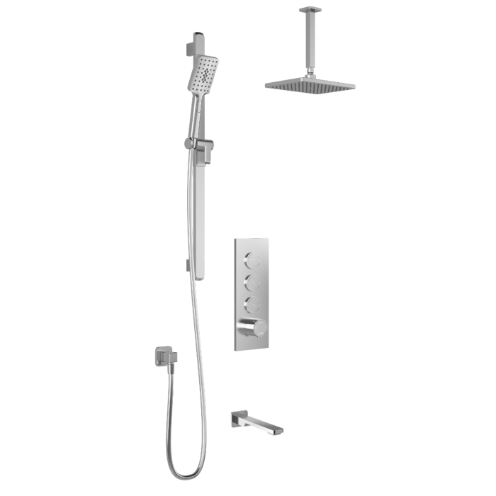 TB3 Ensemble de douche avec valve à boutons-poussoirs Kareo 60 po Chrome