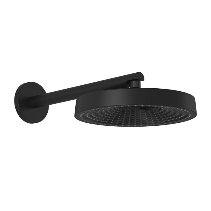 Premia Tête de pluie ronde Moroka de 300 mm (11 3/4 po) avec bras mural 90° Noir mat