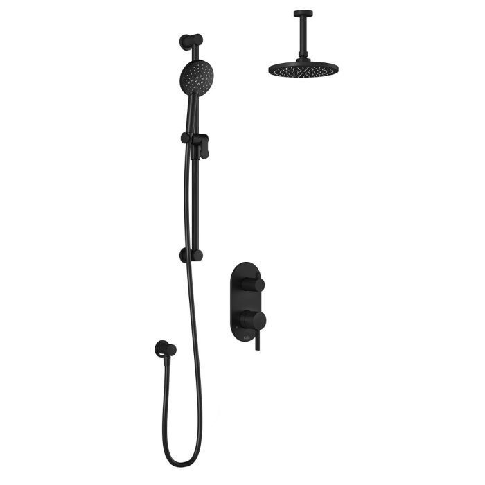 PB4 Système de douche à pression équilibrée RoundOne 60 po Noir mat