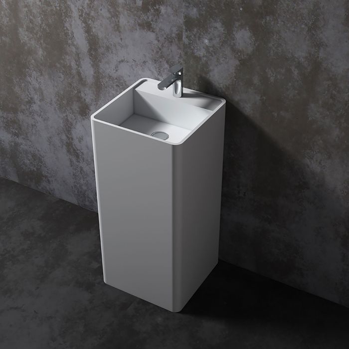 Lavabo sur pied Olta 16 po x 16 po en blanc mat