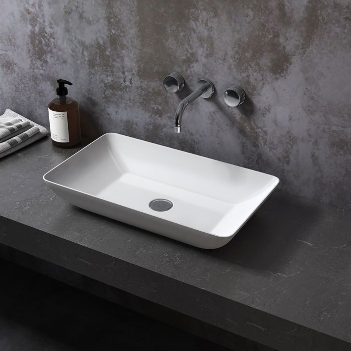 Lavabo rectangulaire 24 po x 14 po blanc lustré