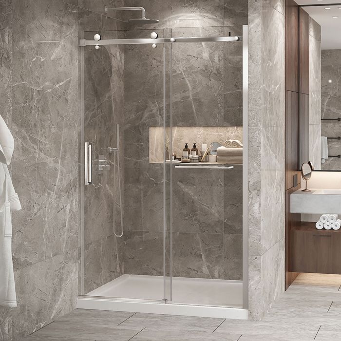 Porte de douche Bellini 2.0 54 po en alcôve Chrome