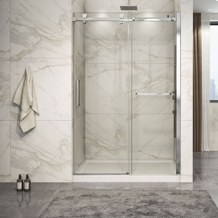 Porte de douche Piazza 2.0 54 po en alcôve Chrome
