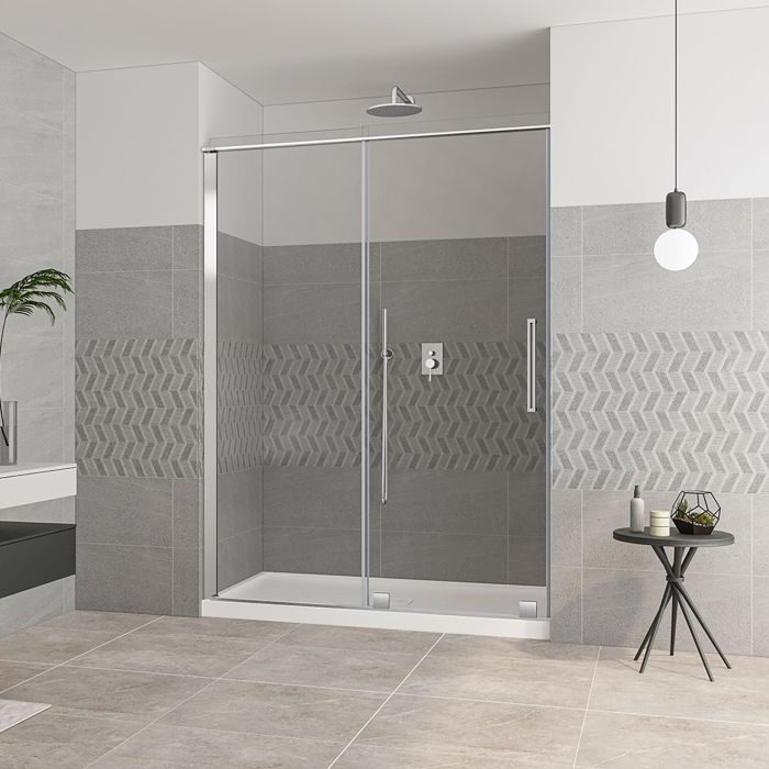 Porte de douche Quadro 60 po en alcôve Chrome