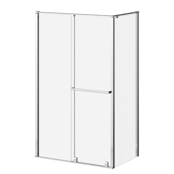 Porte de douche coulissante Balancia 48 po x 79 po avec panneau de retour 32 po