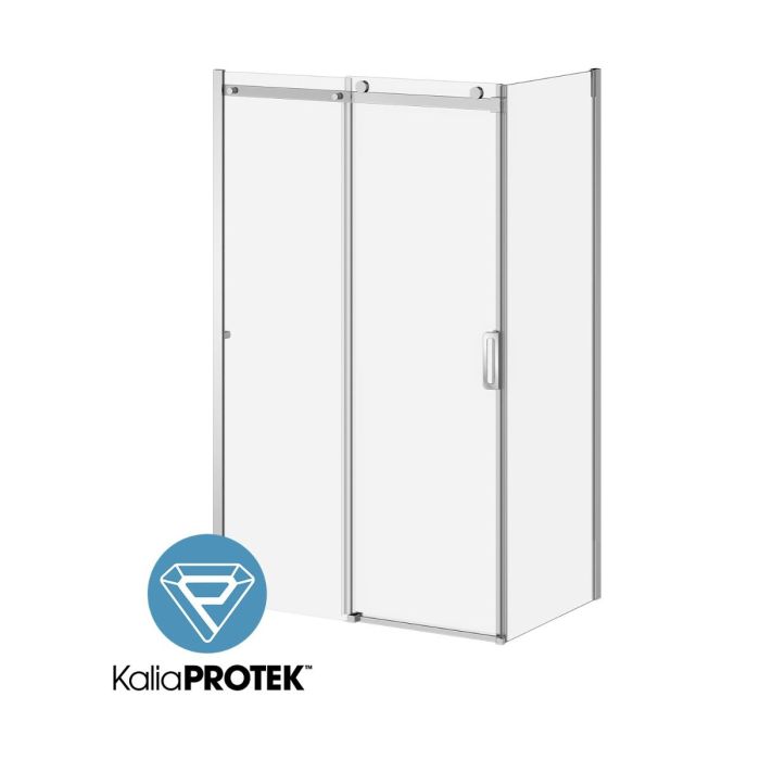 Porte de douche coulissante K3 48 po x 77 po avec panneau de retour 32 po