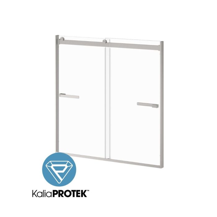Écran de baignoire coulissant en verre Akcess 2.0 60 po x 60 po Nickel pur PVS