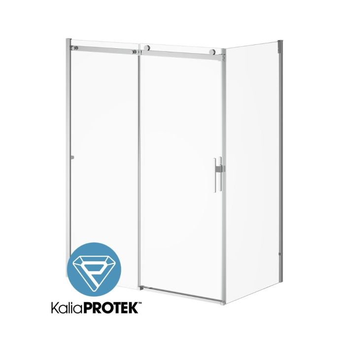 Porte de douche coulissante Koncept Evo 60 po x 77 po avec panneau de retour 36 po Chrome