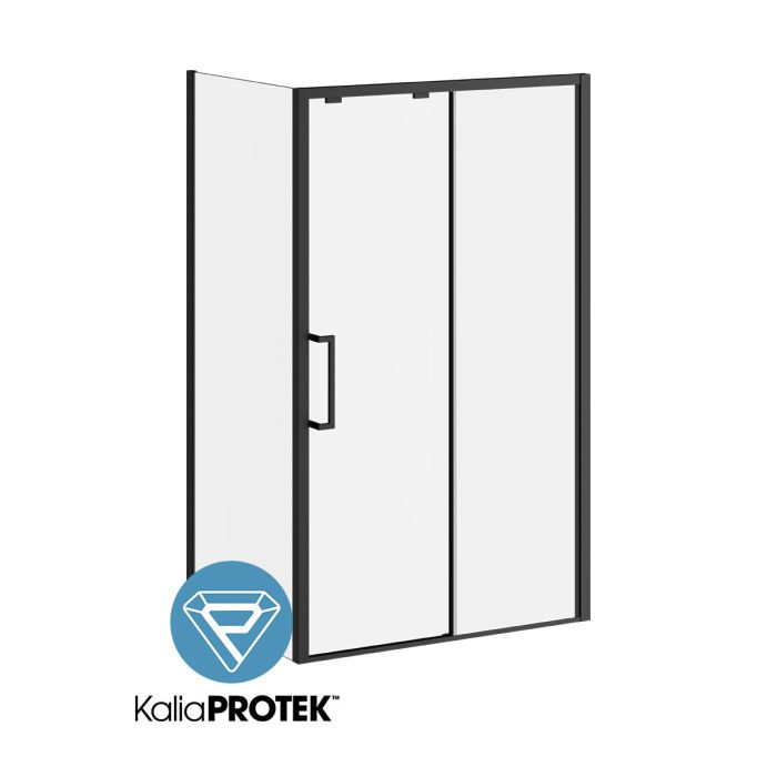 Ikonik 48 po x 79 po porte de douche coulissante avec panneau de retour 36 po
